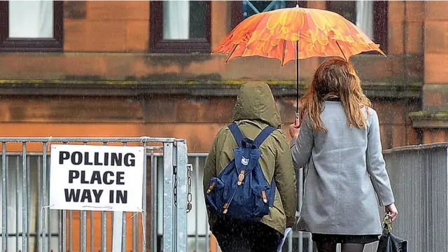 A general image of rain during a polling day