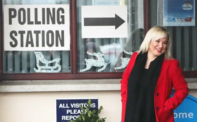 Sinn Fein's Stormont leader Michelle O'Neill cast her ballot
