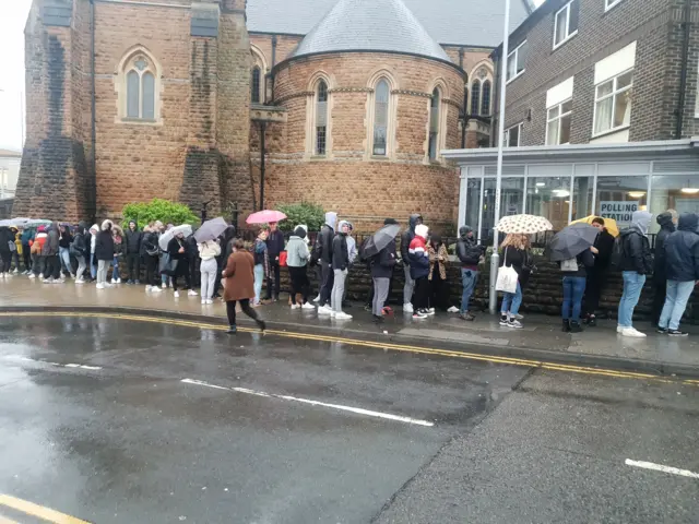 Nottingham Trent University polling station queue