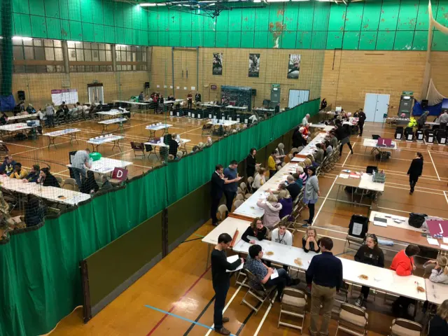 Winchester and Meon Valley counts in a sports hall