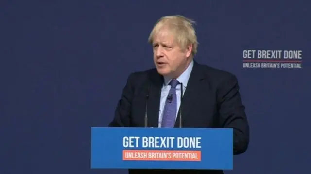 Boris Johnson launching the Conservative manifesto in Telford