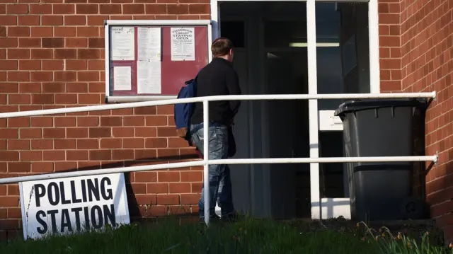 A polling station in Sheffield