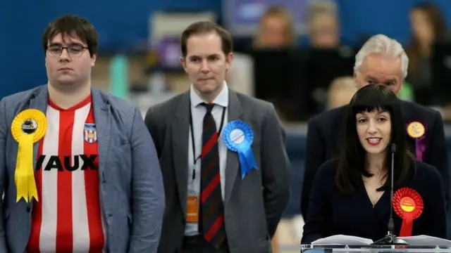 Labour Party Candidate Bridget Maeve Phillipson gives a victory speech