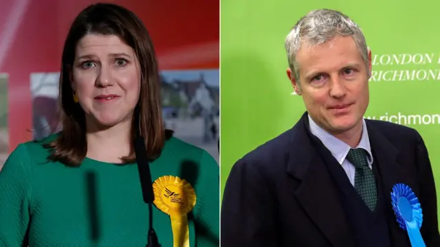 (Now ex) Lib Dem leader Jo Swinson and former London mayoral candidate Zac Goldsmith