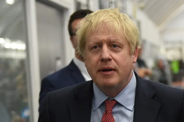 Boris Johnson attends the vote count in Uxbridge and South Ruislip