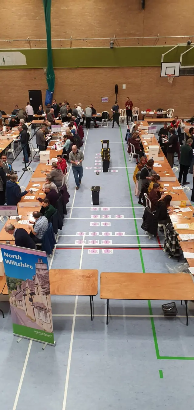 The election count at Chippenham