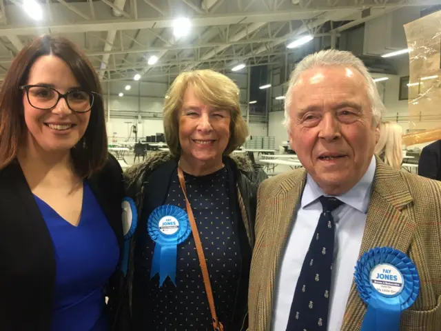 Fay Jones with her mother Linda and father Gwilym Jones