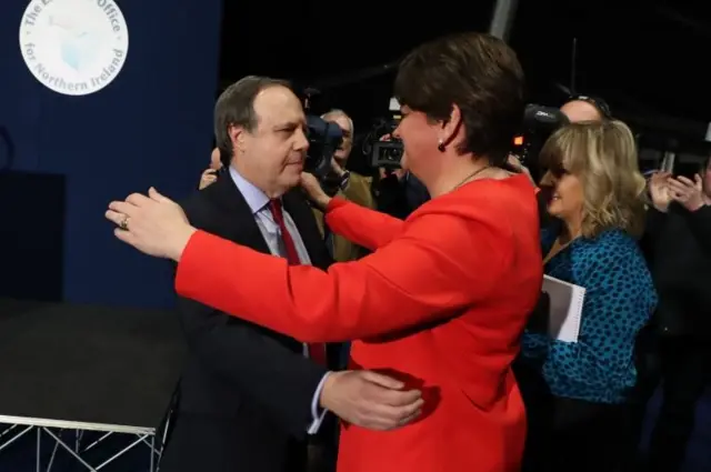 DUP leader Arlene Foster and deputy Nigel Dodds lost his Belfast North seat