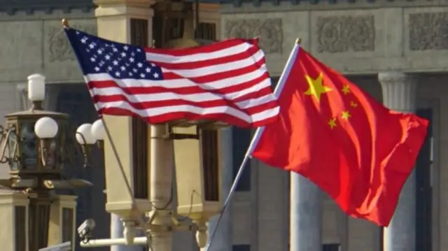 US and China flags