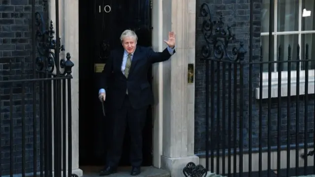 Boris Johnson outside No 10