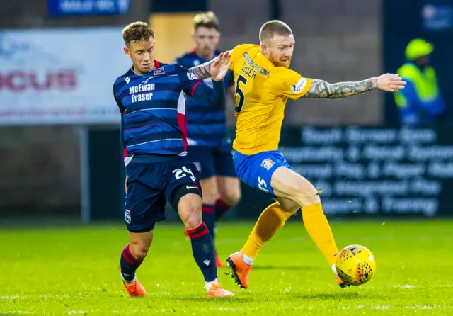 Ross County's Harry Paton and Kilmarnock's Alan Power