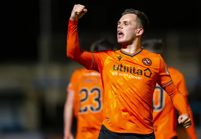 Dundee United's Lawrence Shankland celebrates