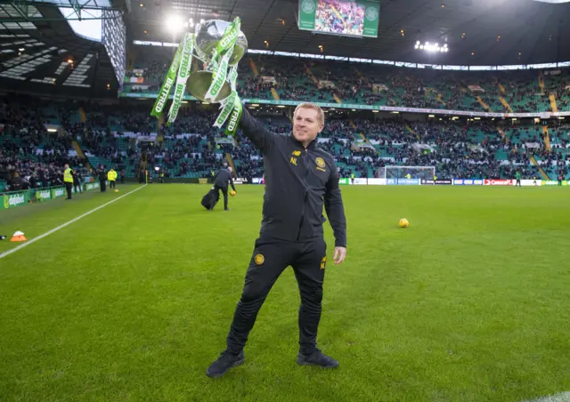 Celtic manager Neil Lennon with the Betfred Cup