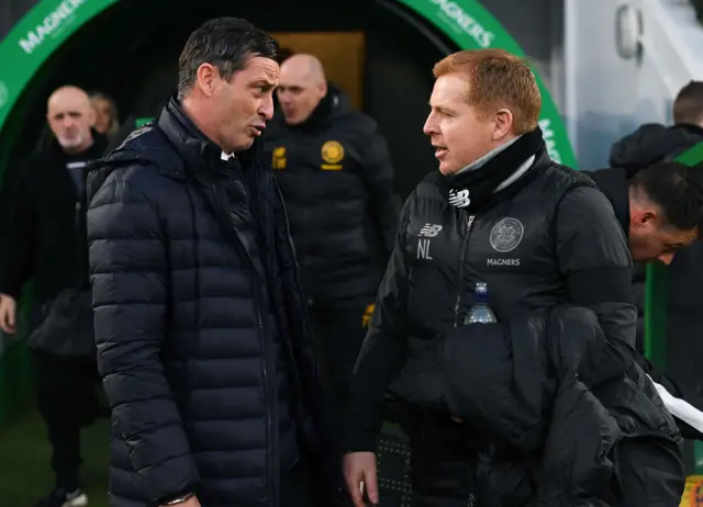 Hibs head coach Jack Ross and Celtic's Neil Lennon