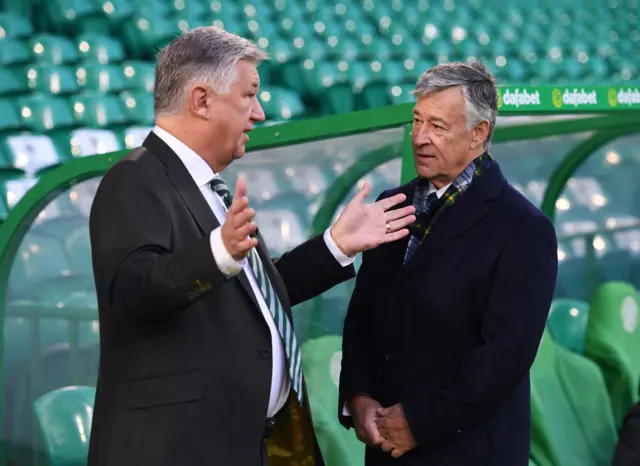 Celtic chief executive Peter Lawwell and Hibs owner Ron Gordon