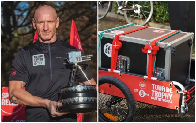 Gareth Thomas with SPOTY trophy