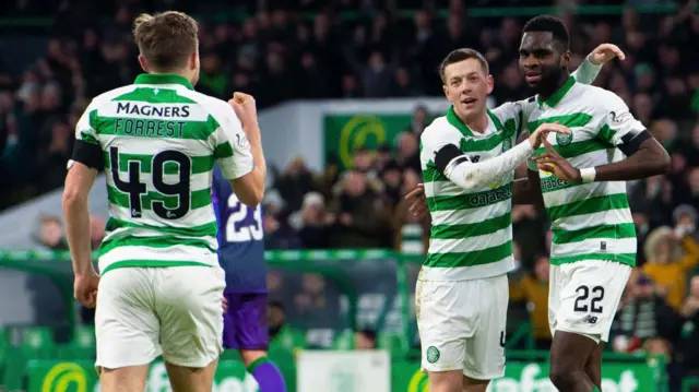 Celtic celebrate Odsonne Edouard's goal