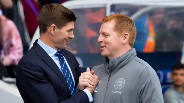 Rangers manager Steven Gerrard and Celtic's Neil Lennon