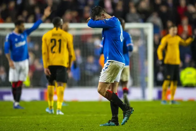 Rangers' Ryan Jack shows his disappointment