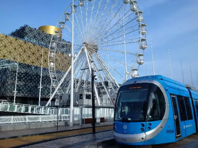 The tram in Birmingham Centenary Square