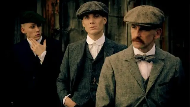 L-R: John Shelby (Joe Cole), Tommy Shelby (Cillian Murphy) and Arthur Shelby (Paul Anderson)