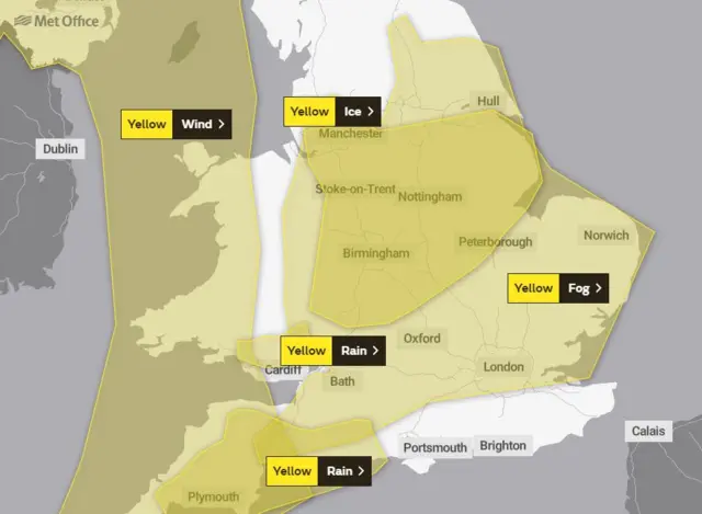 Yellow weather warnings across the Midlands