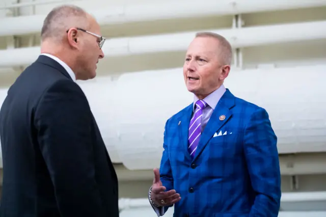 Jeff Van Drew, right, with Republican Pete Stauber