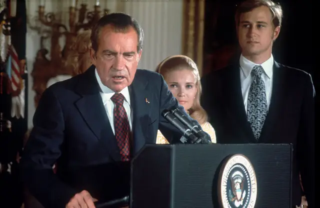 Richard Nixon announces his resignation from the White House, 9th August 1974