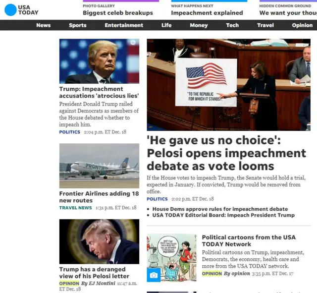 USA Today page