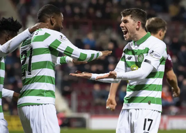 Celtic goalscorers Olivier Ntcham and Ryan Christie