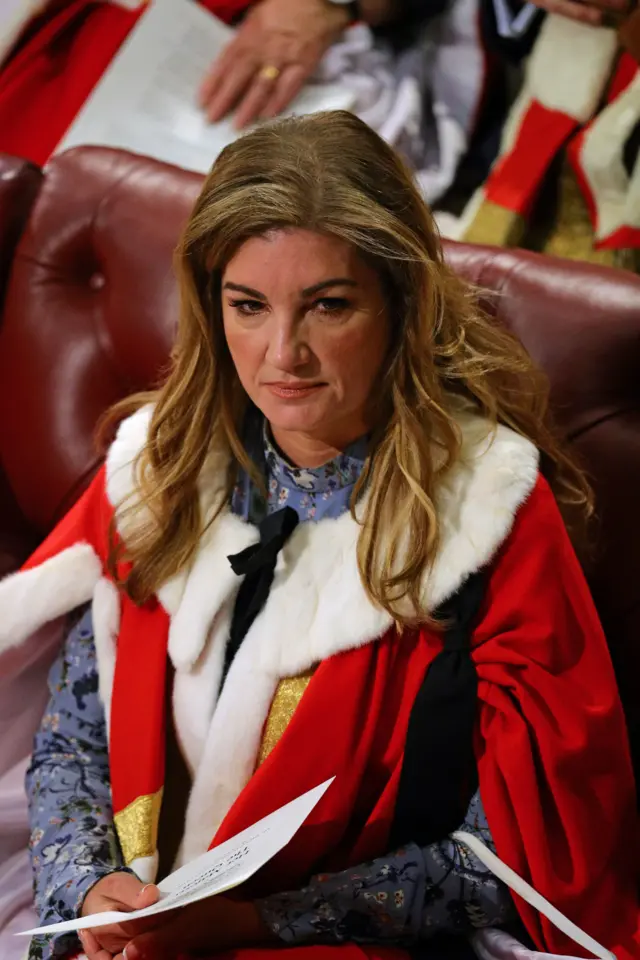 Karren Brady in the chamber ahead of the State Opening of Parliament by Queen Elizabeth II, in the House of Lords at the Palace of Westminster in London