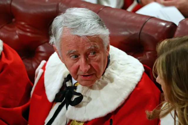 Lord David Steel in the chamber ahead of the State Opening of Parliament by Queen Elizabeth II, in the House of Lords at the Palace of Westminster in London.