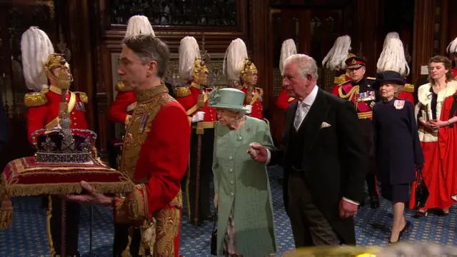 The Queen leaving Parliament