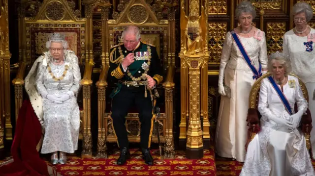 The Queen, the Prince of Wales and the Duchess of Cornwall