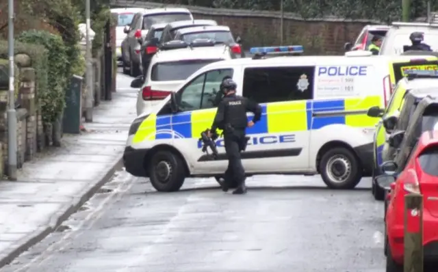 Street with police presence