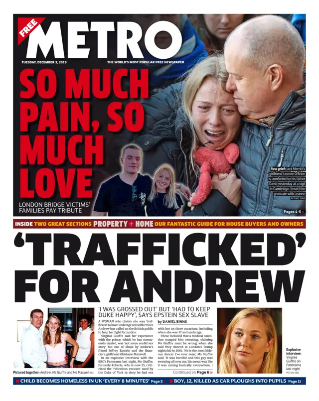 Metro front page