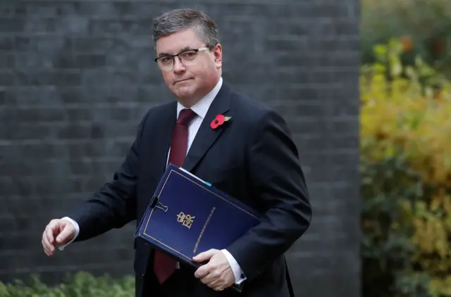 Justice Secretary Robert Buckland pictured outside Downing Street in November