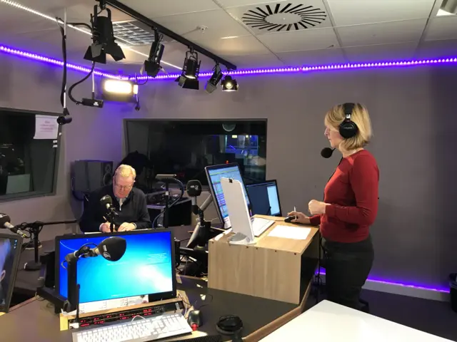 Jackson Carlaw and Kaye Adams in the studio