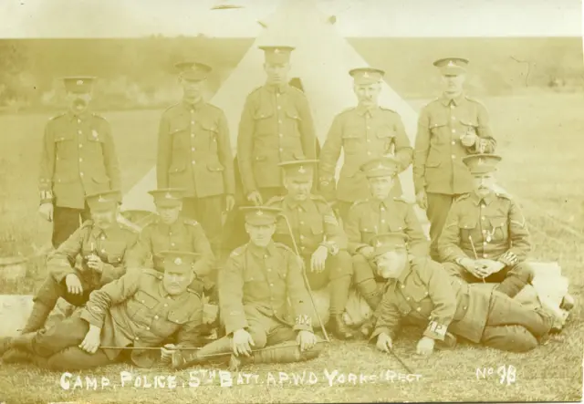 Comrades in the 5th Battalion The Yorkshire Regiment as they gathered together for a photo