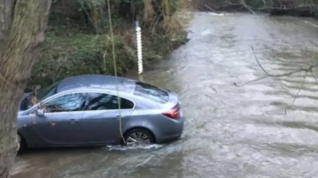 Car in water