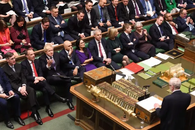 Conservative benches in House of Commons