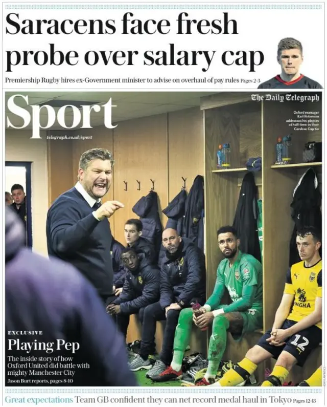 Daily Telegraph main sport page