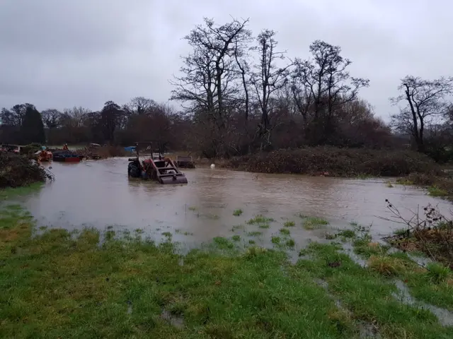 Gardens flooded in West Sussex