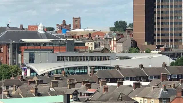 View of Hanley showing bus station