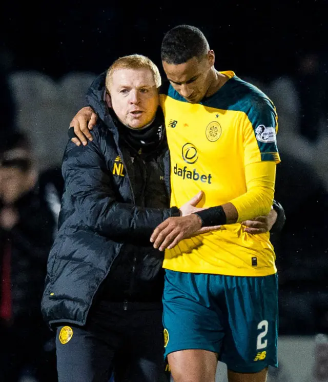 Celtic manager Neil Lennon and defender Christopher Jullien