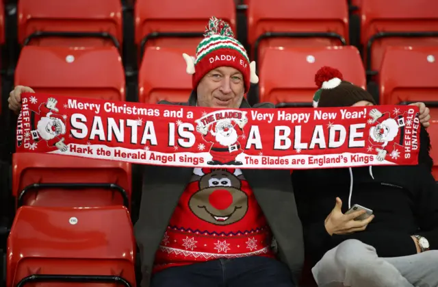 Santa is a Sheffield United fan