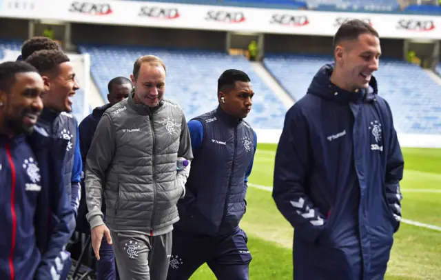 Rangers players are in a good mood at Ibrox