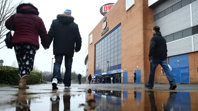 Fans arriving at Wigan