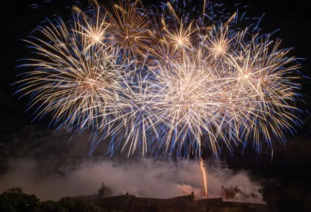 Fireworks over Edinburgh Castle