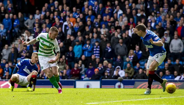 Jonny Hayes scored a late breakaway goal for Celtic in the first league meeting of the season